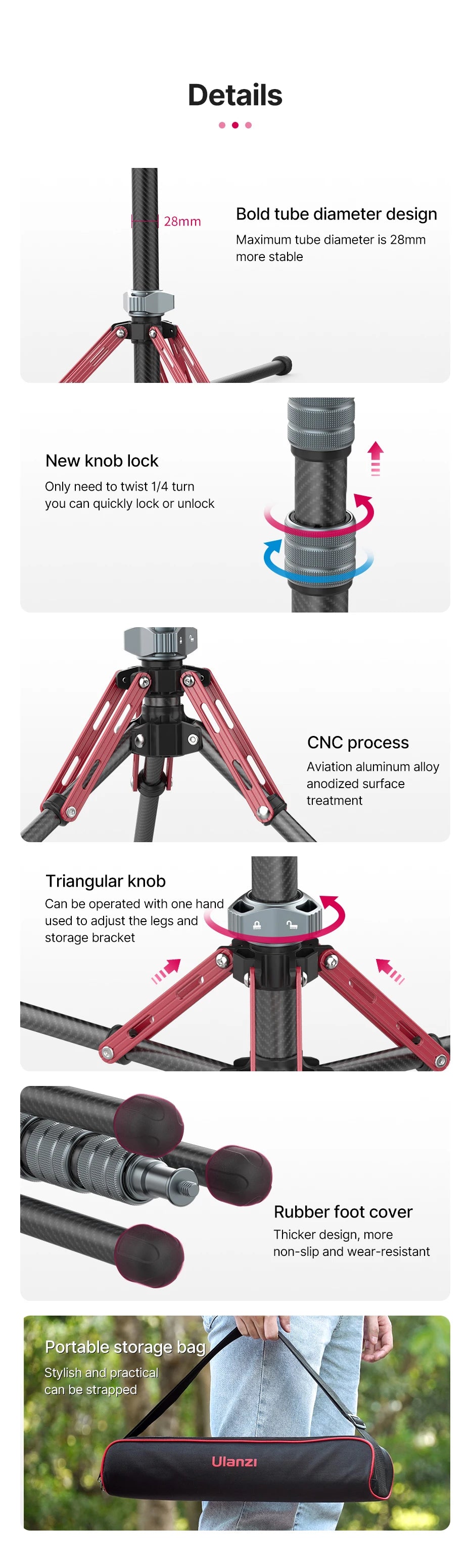 Favolux™ Carbon Fiber Portable Tripod Lighting Stand