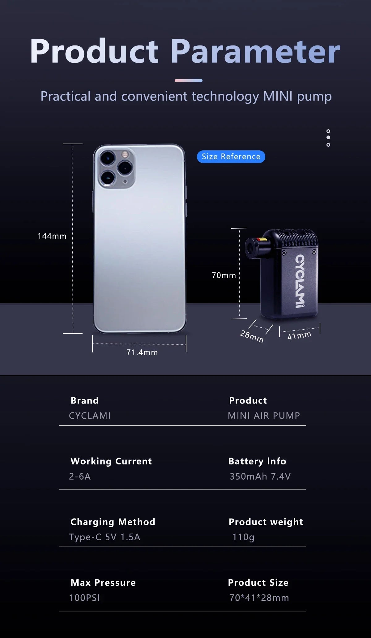 Favolux™ Electric Mini Bicycle Air Pump