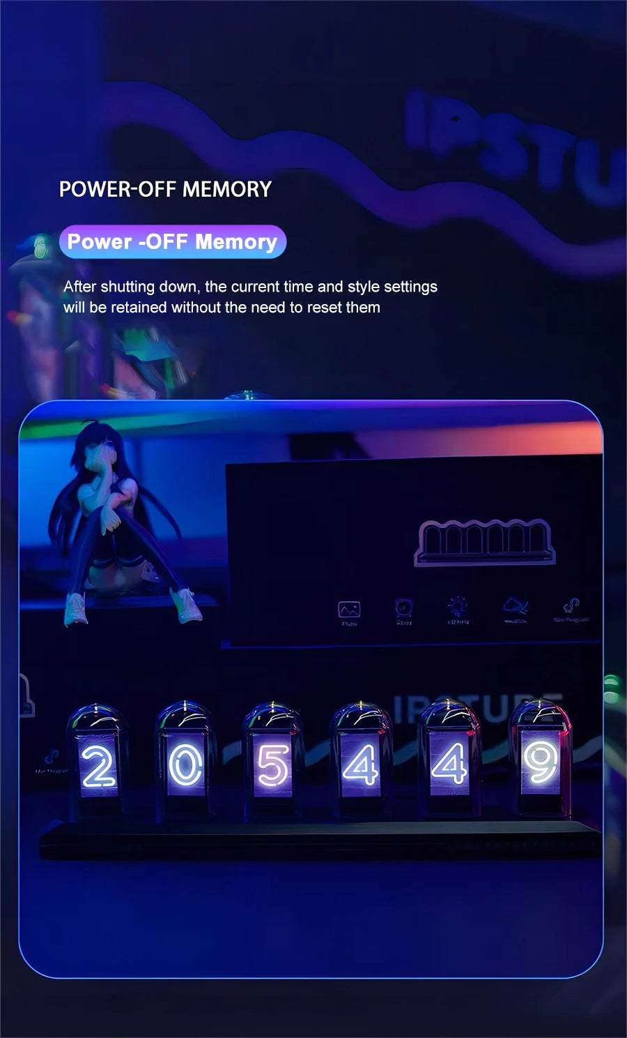 Favolux™ RGB IPS Color Tube LED Clock