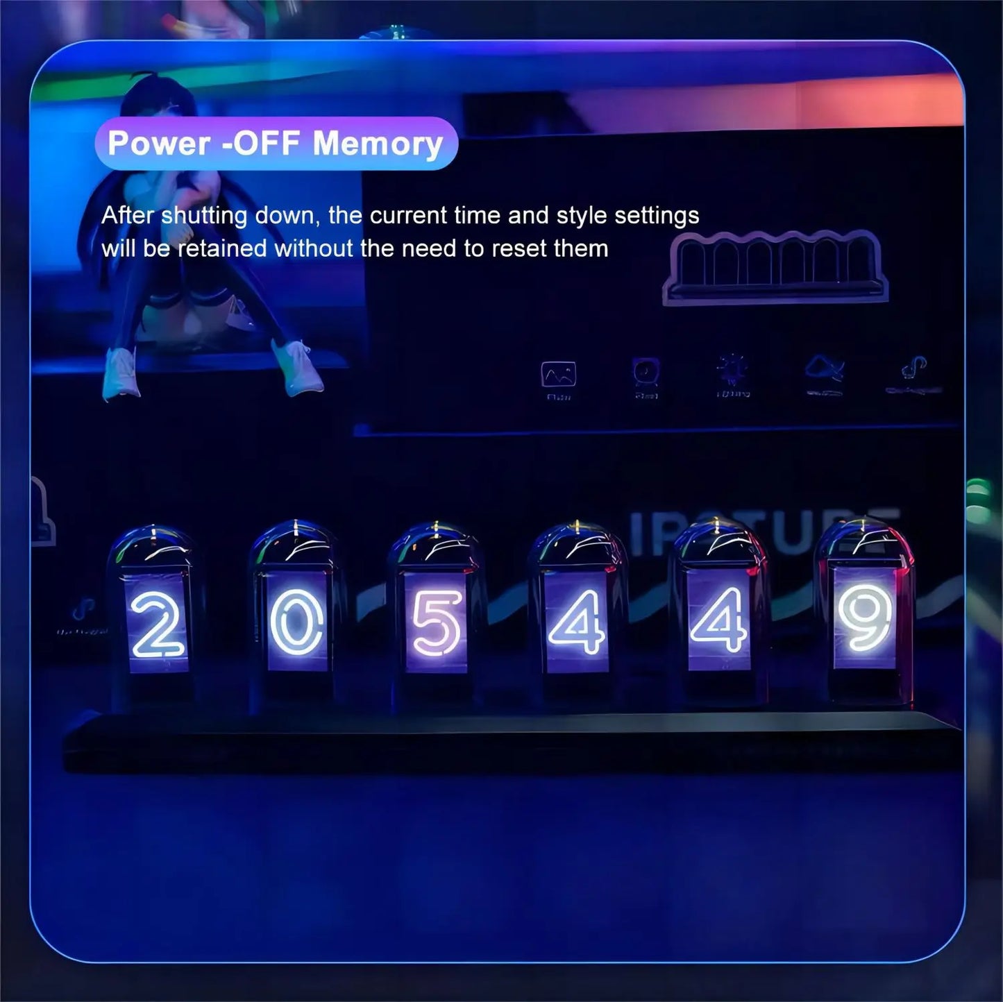 Favolux™ RGB IPS Color Tube LED Clock