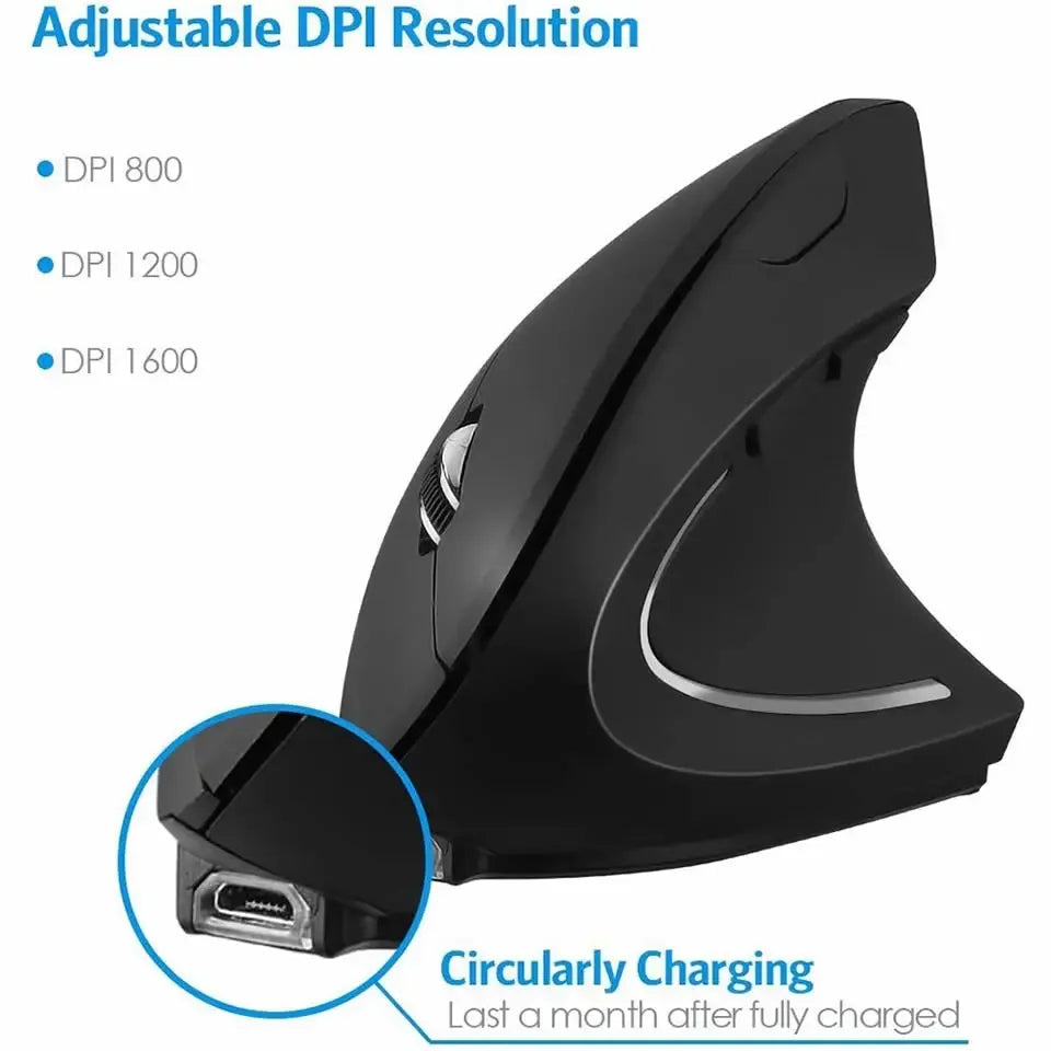 Favolux™ Vertical Ergonomic Wireless Rechargeable Gaming Mouse