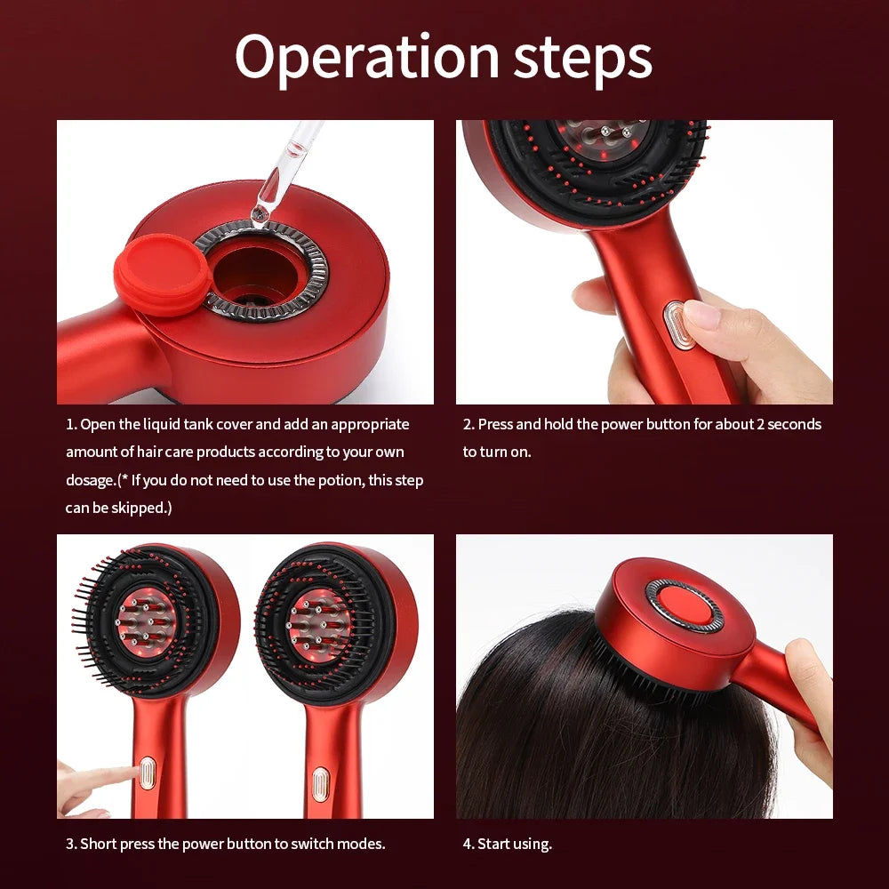 Favolux™ Sculp Vibration Massage Comb (Red Light Therapy and Oil Applicator)
