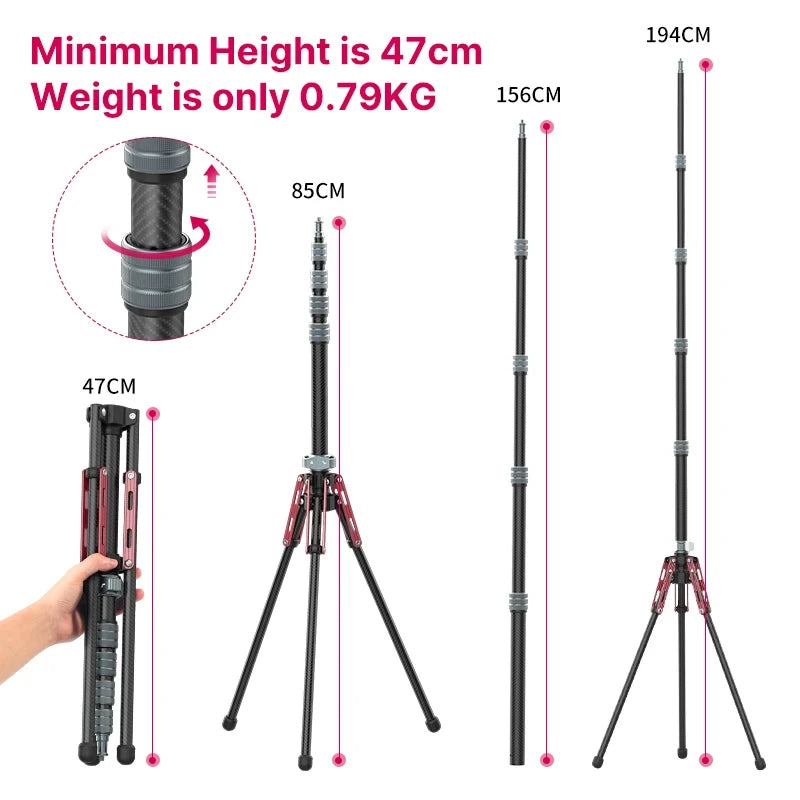 Favolux™ Carbon Fiber Portable Tripod Lighting Stand