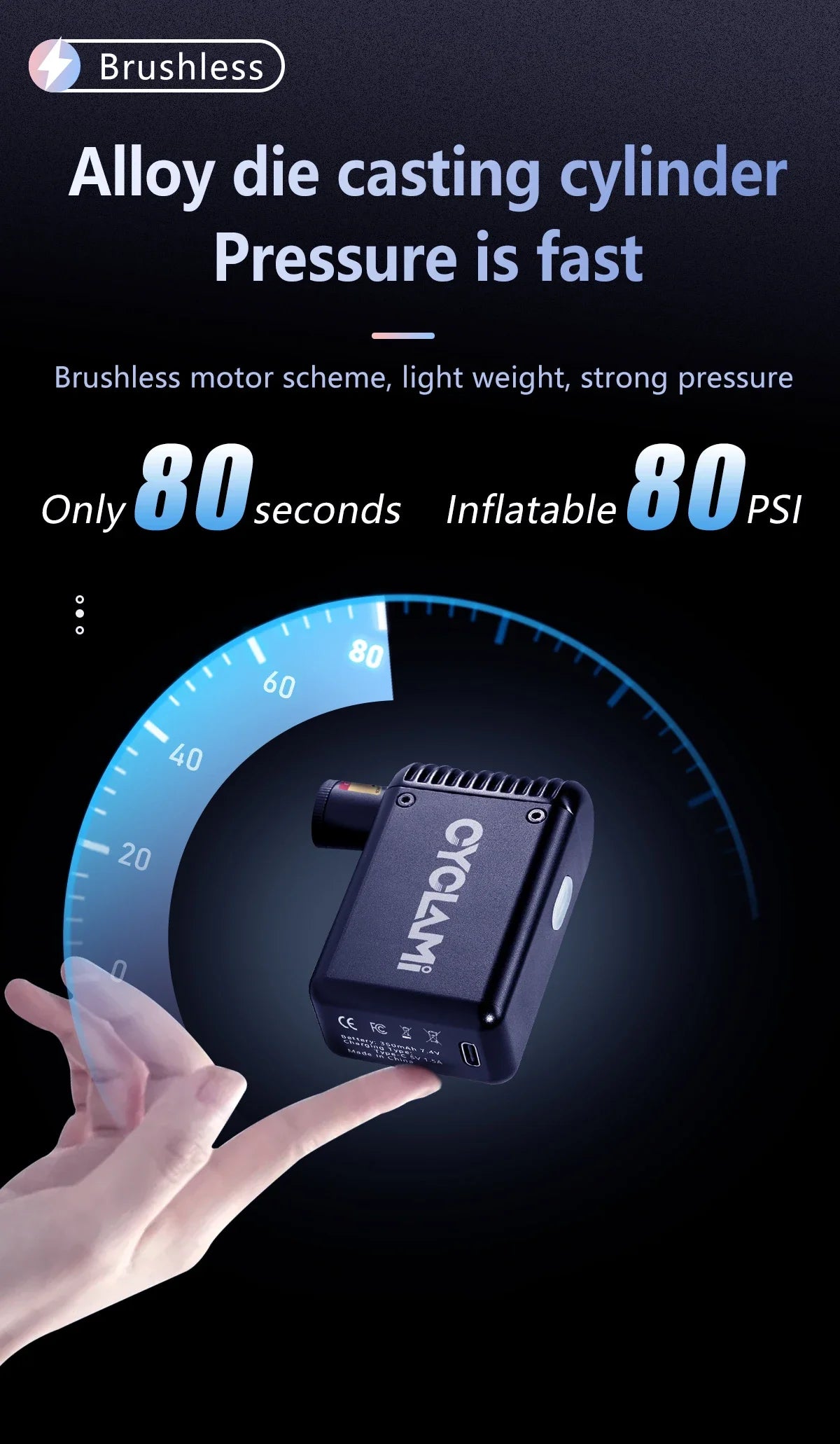 Favolux™ Electric Mini Bicycle Air Pump
