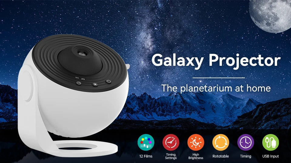 Favolux™ Night Light Galaxy Projector Starry Sky Projector 360° Rotate Planetarium Lamp For Kids Bedroom Valentines Day Gift Wedding Deco