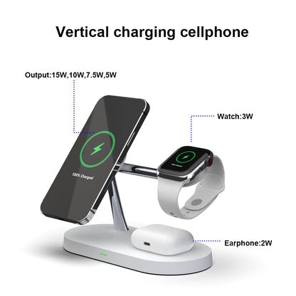 Favolux™ 3 in 1 Wireless Charger Stand For iPhone 12 13 14 15 16 Fast Charging Station for Apple Watch 10 9 8 7 6 5 4 Airpods 2 3 Pro