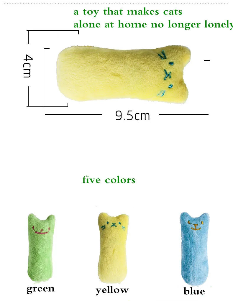 Favolux™ Teeth Grinding Catnip Toys Funny Interactive Plush Cat Toy Pet Kitten Chewing Vocal Toy Claws Thumb Bite Cat mint For Cats