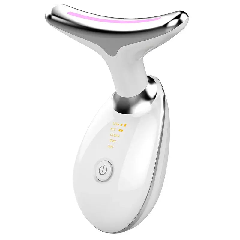Favolux™ EMS Thermal Neck Lifting Massager with microcurrent and LED photon skin care for wrinkle removal.