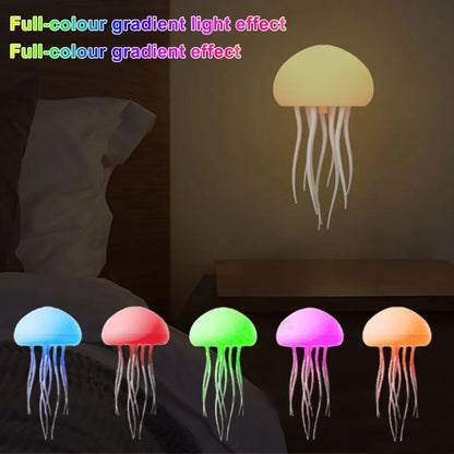 Favolux™ Cartoon Dancing Jellyfish Night Light RGB Gradient Cute Jellyfish Bedside Lamp Voice Control Type-C Charging LED Night Lamp