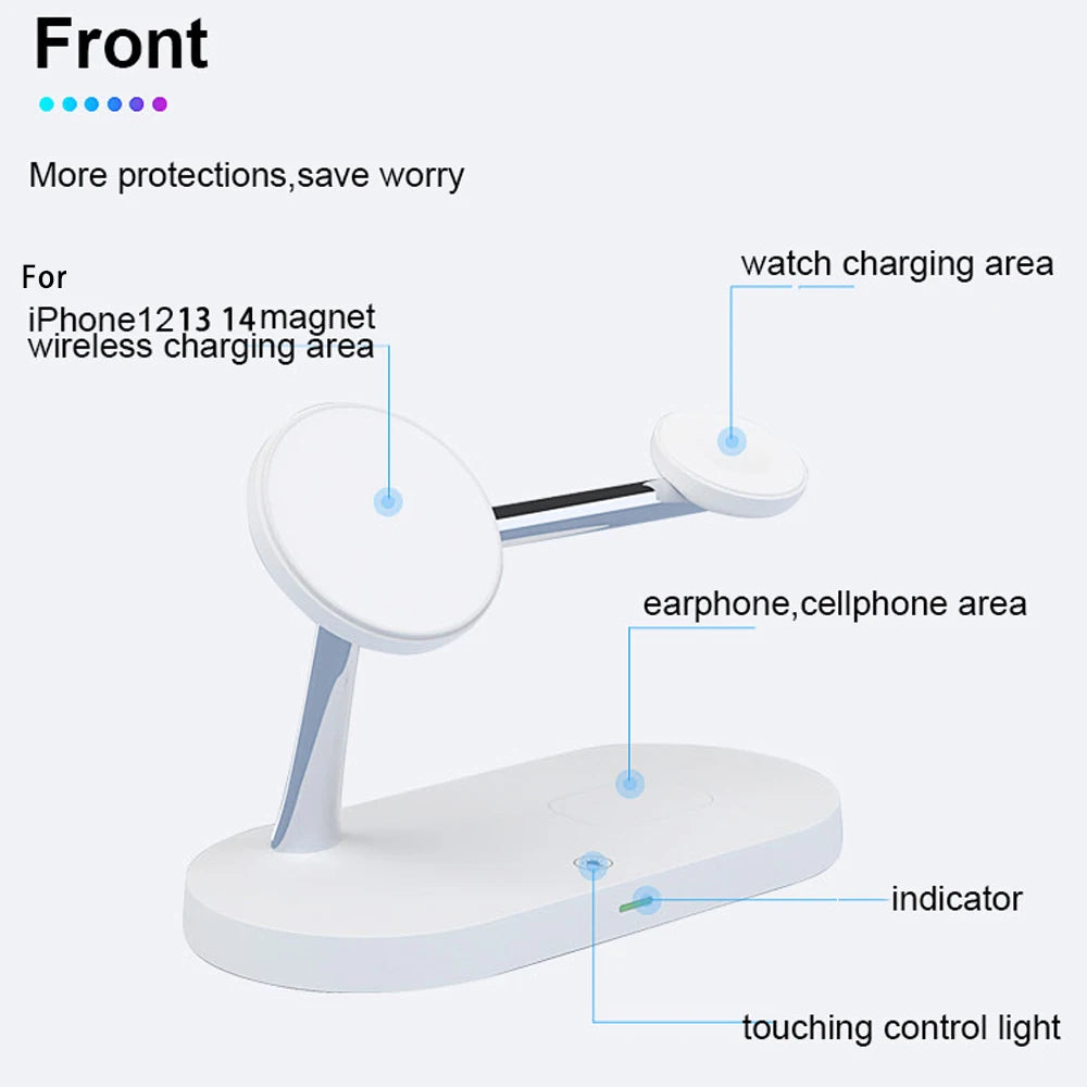 Favolux™ 3 in 1 Wireless Charger Stand For iPhone 12 13 14 15 16 Fast Charging Station for Apple Watch 10 9 8 7 6 5 4 Airpods 2 3 Pro