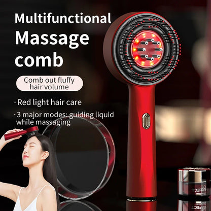 Favolux™ Electric Vibration Massage Comb Red Light Therapy Hair Growth Massage Scalp Brush Anti Hair Loss Liquid Oil Applicator Hair Care