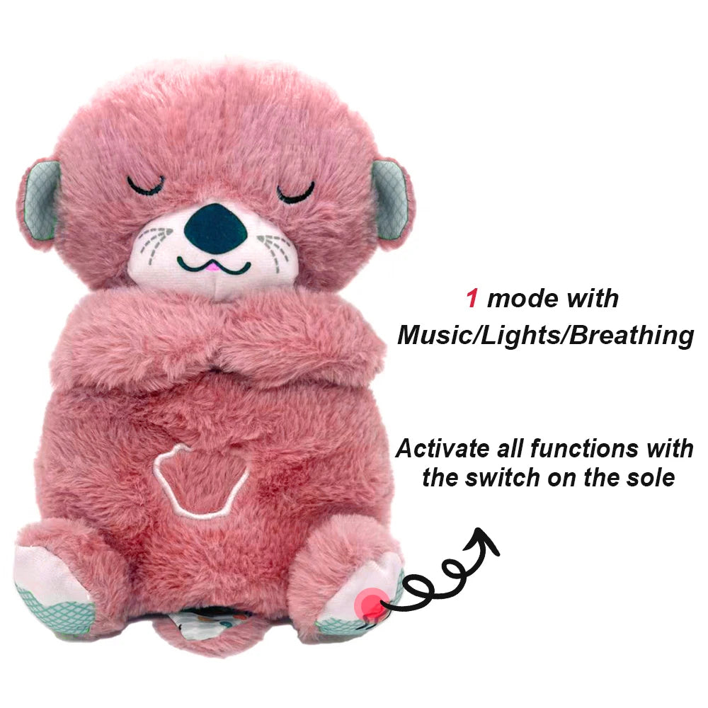 Favolux™ Breathing Bear Baby Soothing Otter Plush Doll Toy Baby Kids Soothing Music Baby Sleeping Companion Sound and Light Doll Toy Gift