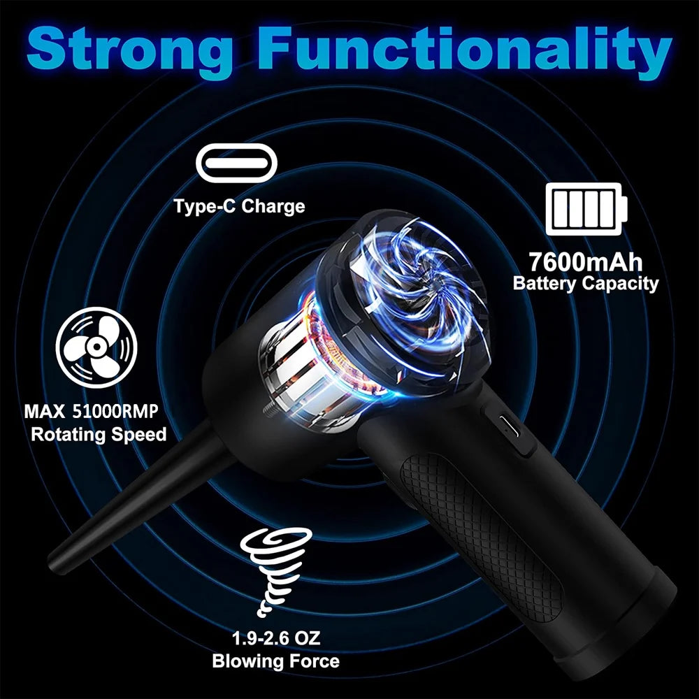 Favolux™ 51000 RPM Compressed Air Duster Cordless Portable Rechargeable Wireless Electric Air Keyboard Electronics Cleaner Dust Blower