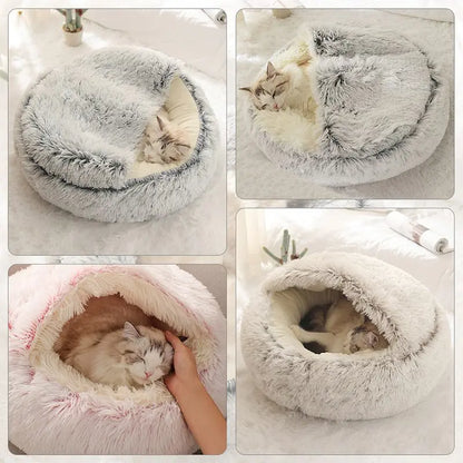 Favolux™ Cat Bed Pet Mattress Warm Soft Plush Pet Bed with Cover Round  Cat Dog  Sleeping Nest Cave for Small Dogs kitten