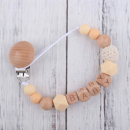 Favolux™ New Baby Pacifier Clips Personalized Name Teethers Toys Dummy Nipples Holder Clip Chain Babies Accessories Newborn Gifts Custom