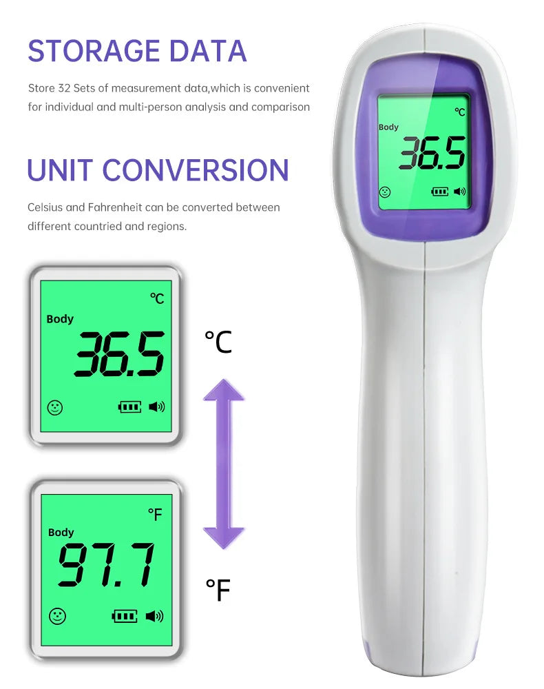 Favolux™ Infrared Fever Thermometer Medical Household Digital LCD Infant Adult Non-contact Laser Body Temperature Ear Thermometer