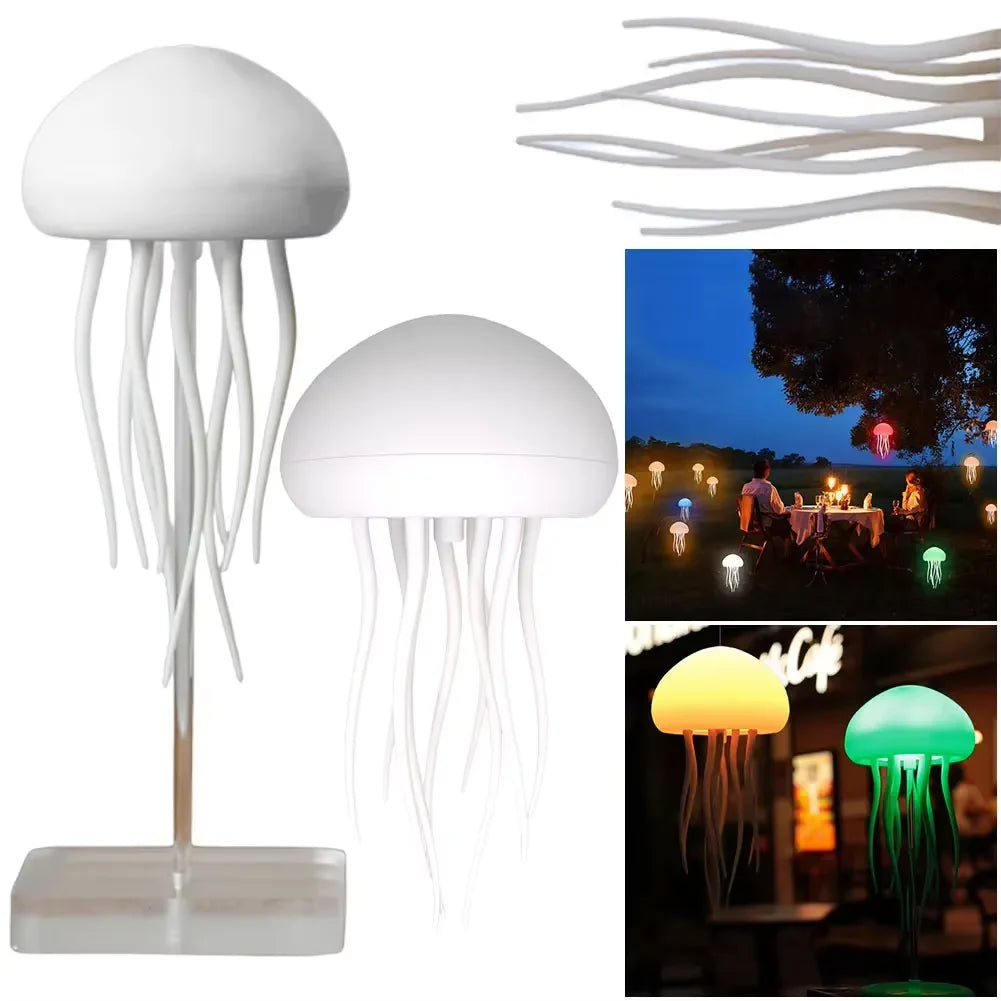 Favolux™ Cartoon Dancing Jellyfish Night Light RGB Gradient Cute Jellyfish Bedside Lamp Voice Control Type-C Charging LED Night Lamp