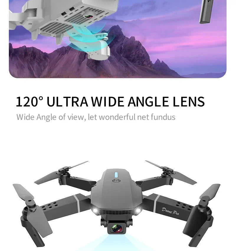 Favolux™ 2023 New E88 Pro WIFI FPV Drone Wide Angle HD 4K 1080P Camera Height Hold RC Foldable Quadcopter Dron Helicopter Toys Gift