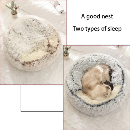 Favolux™ Cat Bed Pet Mattress Warm Soft Plush Pet Bed with Cover Round  Cat Dog  Sleeping Nest Cave for Small Dogs kitten