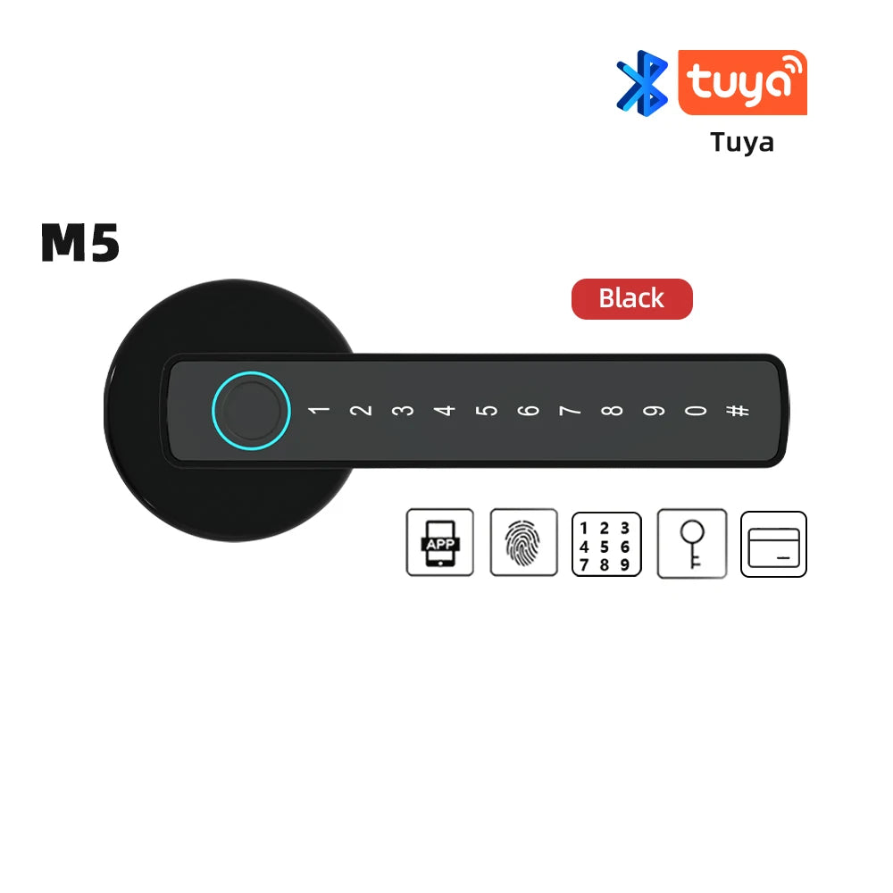 Favolux™ Fingerprint Door Lock Digital Electronic Lock with Password/Key/IC Card/ Smartlife/ Tuya APP Unlock