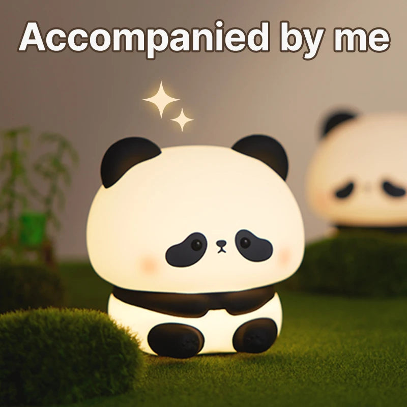 Favolux™ Panda LED Night Light Cute Silicone Night Light USB Rechargeable Touch Night Lamp Bedroom Timing Lamp Decoration Children's Gift