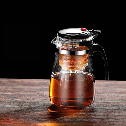 Favolux™ Heat Resistant Glass Teapot One-click filtering Tea Pot Tea Water Separation Filter Tea Maker Coffee Pot Home Teaware Set