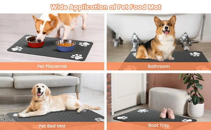 Favolux™ Pet Feeding Mat-Absorbent Pet Placemat for Food and Water Bowl, with Waterproof Rubber Backing, Quick Dry Water Mat for Dog Cat