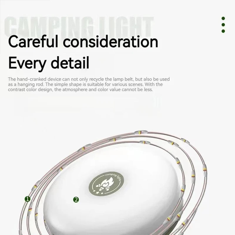 Favolux™ LED Camping Lamp Strip Atmosphere 10M Length Waterproof Recyclable Light Belt Outdoor Garden Decoration Lamp for Tent Room