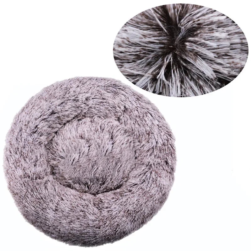 Favolux™ 40-90cm Round Pet Bed for Large Dog Bed Super Soft Cat Bed Long Plush Dog House for Medium Dog House Winter Warm Sleeping