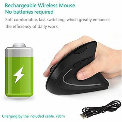 Favolux™ Vertical Ergonomic Gaming Mouse Wireless Rechargeable Gamer Mause Kit Optical 2.4G Mouse Computer PC Laptop Desktop USB Mice