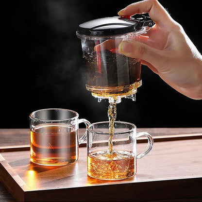 Favolux™ Heat Resistant Glass Teapot One-click filtering Tea Pot Tea Water Separation Filter Tea Maker Coffee Pot Home Teaware Set