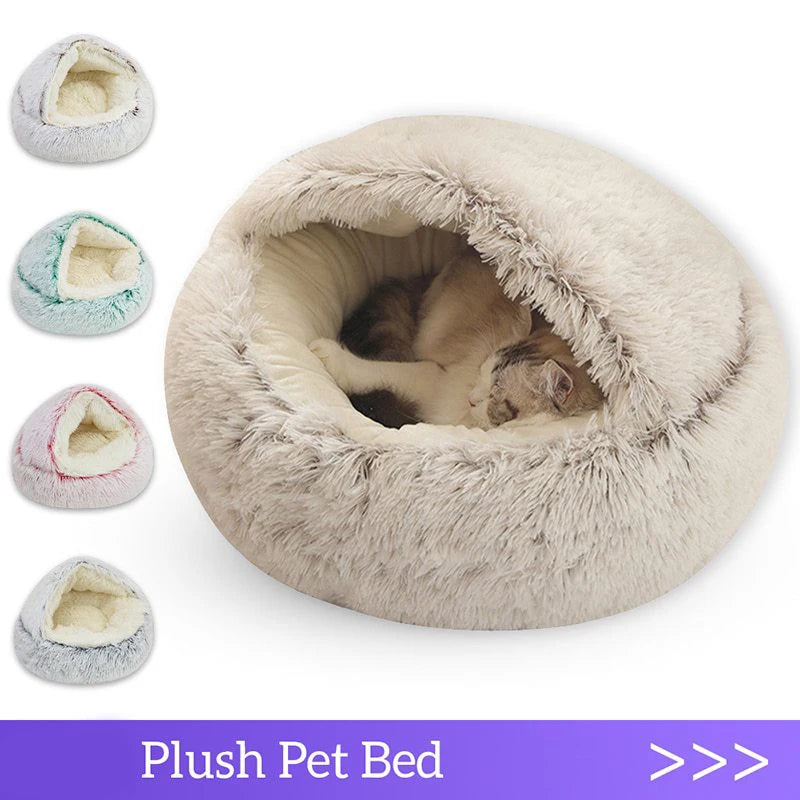 Favolux™ Cat Bed Pet Mattress Warm Soft Plush Pet Bed with Cover Round  Cat Dog  Sleeping Nest Cave for Small Dogs kitten