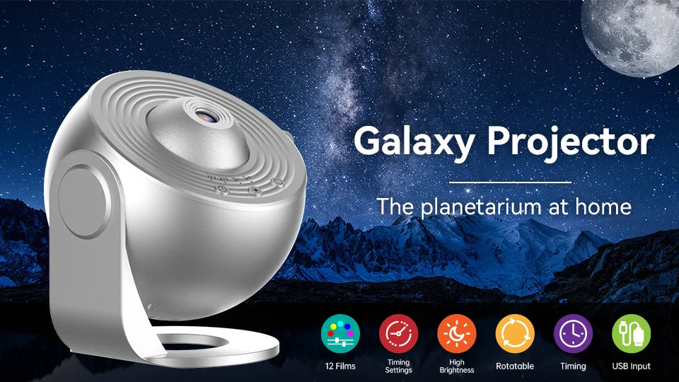 Favolux™ Night Light Galaxy Projector Starry Sky Projector 360° Rotate Planetarium Lamp For Kids Bedroom Valentines Day Gift Wedding Deco