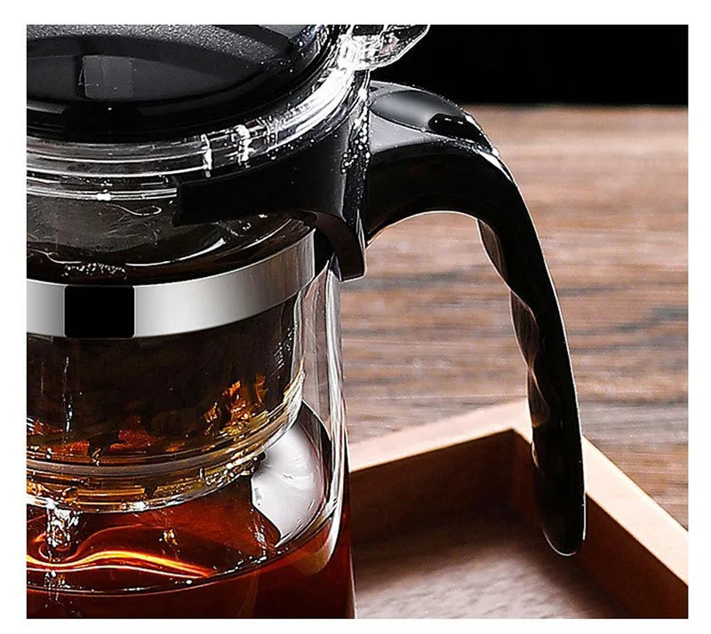 Favolux™ Heat Resistant Glass Teapot One-click filtering Tea Pot Tea Water Separation Filter Tea Maker Coffee Pot Home Teaware Set