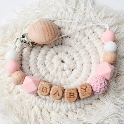 Favolux™ New Baby Pacifier Clips Personalized Name Teethers Toys Dummy Nipples Holder Clip Chain Babies Accessories Newborn Gifts Custom