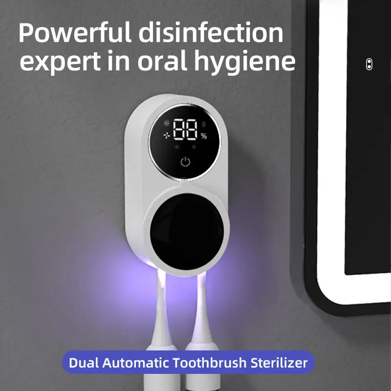 Favolux™ Mini Portable Rechargeable Travel Toothbrush Sterilizer Induction Switch with Charge Display UV Toothbrush Sterilizer Case