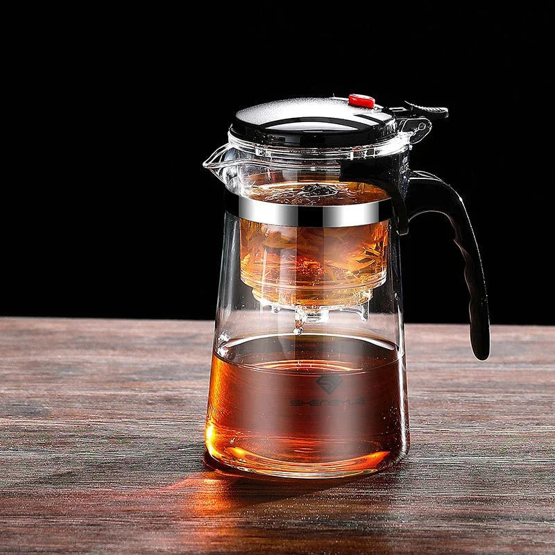 Favolux™ Heat Resistant Glass Teapot One-click filtering Tea Pot Tea Water Separation Filter Tea Maker Coffee Pot Home Teaware Set