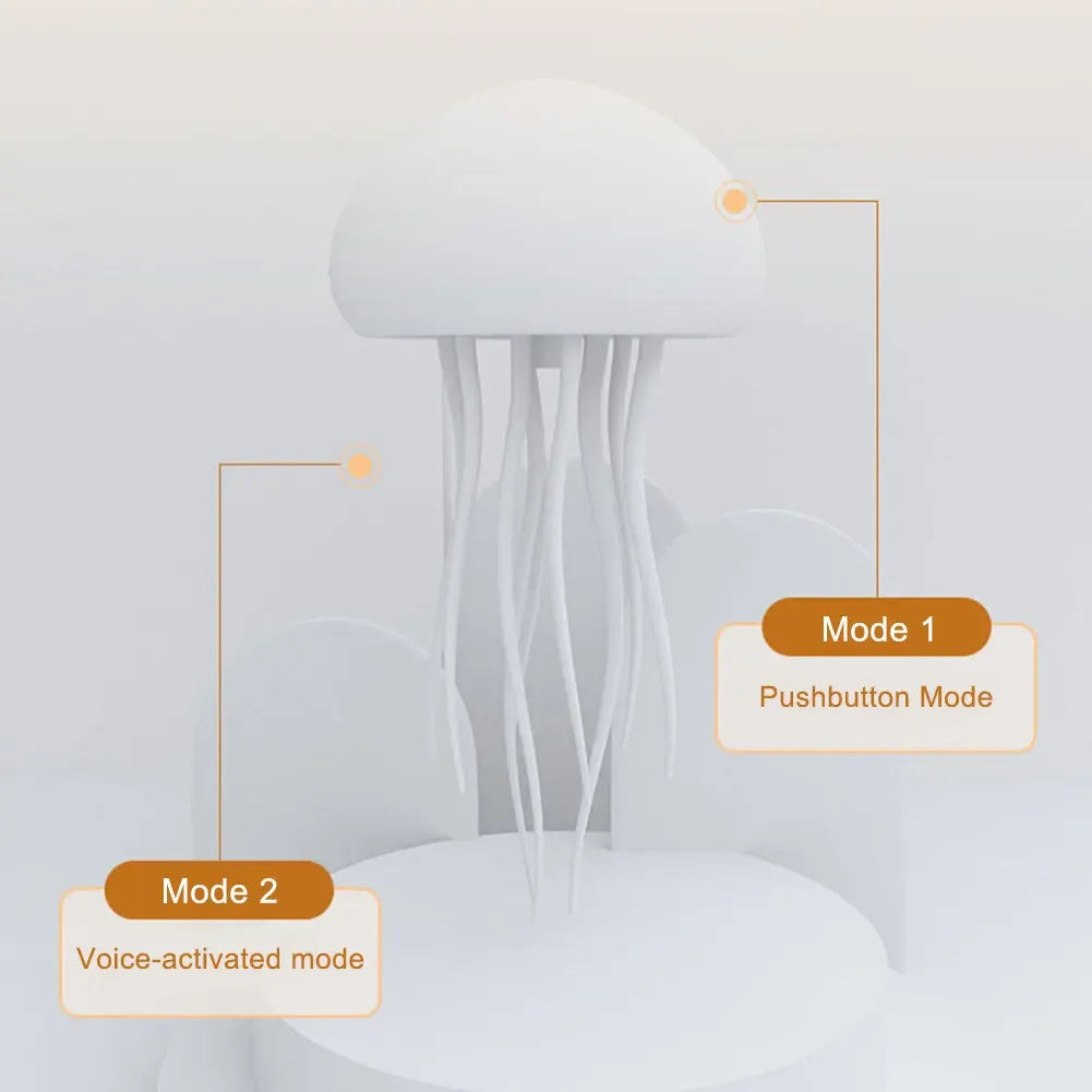 Favolux™ Cartoon Dancing Jellyfish Night Light RGB Gradient Cute Jellyfish Bedside Lamp Voice Control Type-C Charging LED Night Lamp