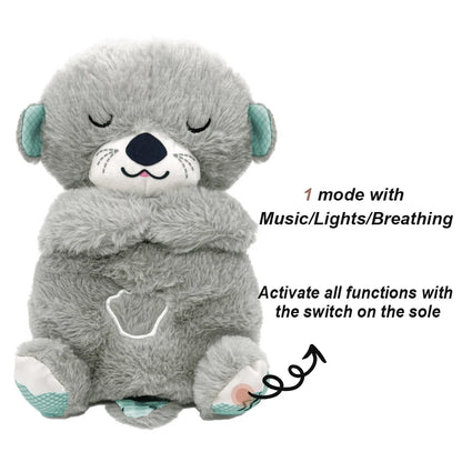 Favolux™ Breathing Bear Baby Soothing Otter Plush Doll Toy Baby Kids Soothing Music Baby Sleeping Companion Sound and Light Doll Toy Gift