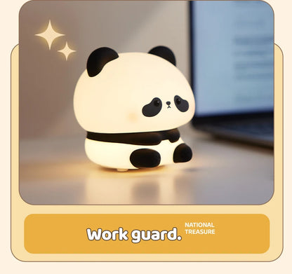 Favolux™ Panda LED Night Light Cute Silicone Night Light USB Rechargeable Touch Night Lamp Bedroom Timing Lamp Decoration Children's Gift