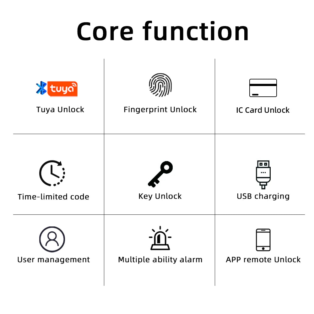 Favolux™ Fingerprint Door Lock Digital Electronic Lock with Password/Key/IC Card/ Smartlife/ Tuya APP Unlock