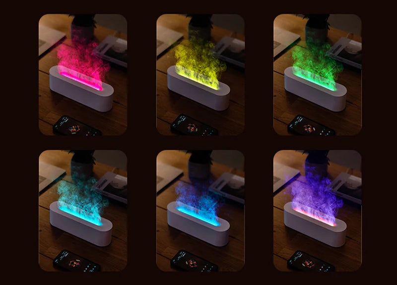 Favolux™ Essential Oil Aroma Diffuser Flame Air Humidifier Ultrasonic Cool Mist Difusor with  RGB Realistic Fire Night Light