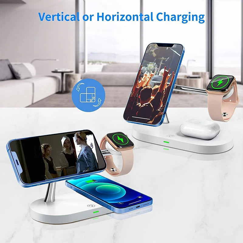 Favolux™ 3 in 1 Wireless Charger Stand For iPhone 12 13 14 15 16 Fast Charging Station for Apple Watch 10 9 8 7 6 5 4 Airpods 2 3 Pro