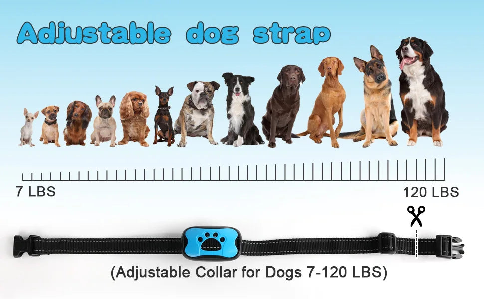 Favolux™ Pet Dog Anti Barking Device USB Rechargeable Dogs Training Collar Ultrasonic Stop Barking Vibration Anti Bark Collar