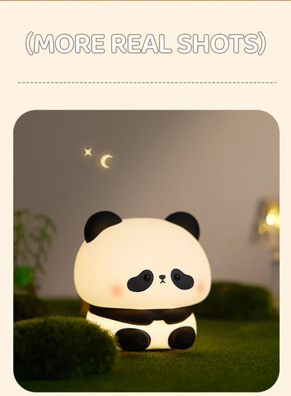 Favolux™ Panda LED Night Light Cute Silicone Night Light USB Rechargeable Touch Night Lamp Bedroom Timing Lamp Decoration Children's Gift