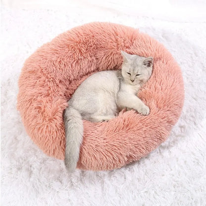 Favolux™ 40-90cm Round Pet Bed for Large Dog Bed Super Soft Cat Bed Long Plush Dog House for Medium Dog House Winter Warm Sleeping