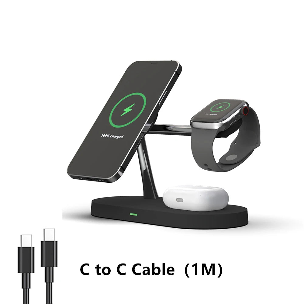 Favolux™ 3 in 1 Wireless Charger Stand For iPhone 12 13 14 15 16 Fast Charging Station for Apple Watch 10 9 8 7 6 5 4 Airpods 2 3 Pro