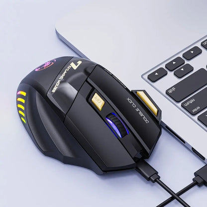 Favolux™ Wireless Gaming Mouse USB IMICE GW-X7 3200DPI Dual Mode Rechargeable 7 Keys 2.4Ghz Silent Mouse Bluetooth 7-color Breathing LED