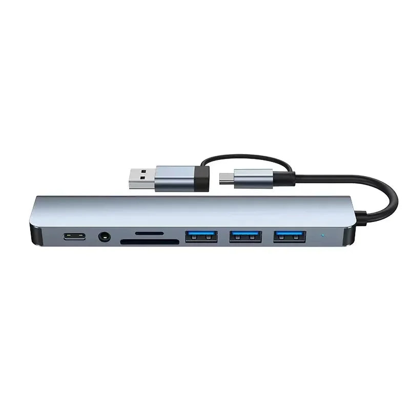 Favolux™ 8 In 2 USB HUB With Splitter Card Reader, USB C Port, USB 3.0 / 2.0, SD/TF Splitter Card Reader, Docking Station