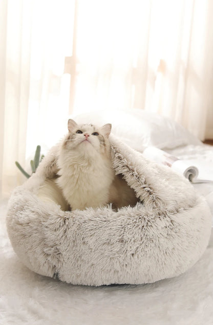 Favolux™ Cat Bed Pet Mattress Warm Soft Plush Pet Bed with Cover Round  Cat Dog  Sleeping Nest Cave for Small Dogs kitten